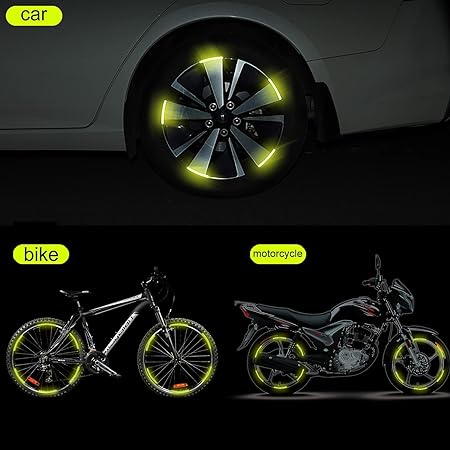 Favoto Reflective Stickers Decal for Car Motorcycle Wheels Bike Bicycle Night Safety